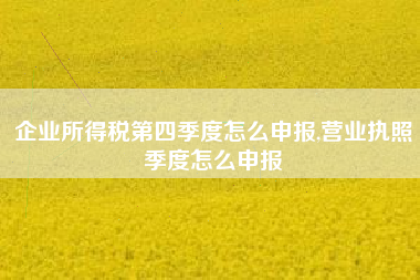 企业所得税第四季度怎么申报,营业执照季度怎么申报