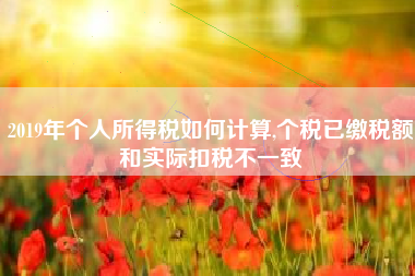 2019年个人所得税如何计算,个税已缴税额和实际扣税不一致