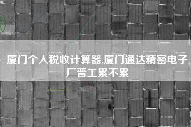 厦门个人税收计算器,厦门通达精密电子厂普工累不累