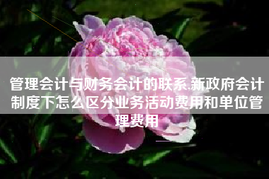 管理会计与财务会计的联系,新政府会计制度下怎么区分业务活动费用和单位管理费用