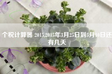 个税计算器 2015,2015年3月25日到5月10日还有几天