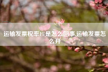运输发票税率1%是怎么回事,运输发票怎么开