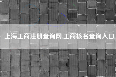 上海工商注册查询网,工商核名查询入口