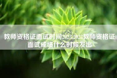 教师资格证面试时间2023,2023教师资格证面试成绩什么时候发出
