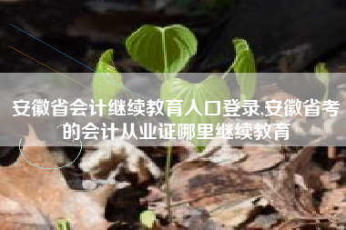 安徽省会计继续教育入口登录,安徽省考的会计从业证哪里继续教育
