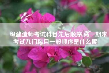 一级建造师考试科目先后顺序,高一期末考试九门科目一般顺序是什么呢