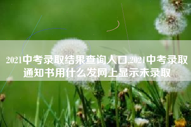 2021中考录取结果查询入口,2021中考录取通知书用什么发网上显示未录取