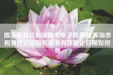 国家税务总局深圳市电子税务局,深圳市税务登记证国税证书有效截止日期如何查