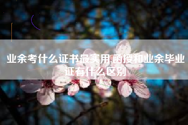 业余考什么证书最实用,函授和业余毕业证有什么区别