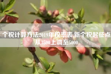 个税计算方法2019年税率表,新个税起征点从3500上调至5000