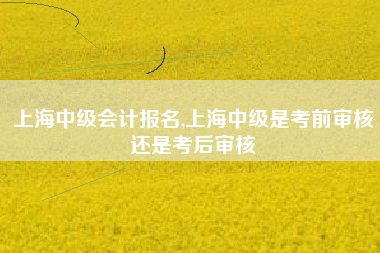 上海中级会计报名,上海中级是考前审核还是考后审核