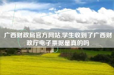 广西财政局官方网站,学生收到了广西财政厅电子票据是真的吗