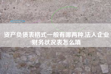 资产负债表格式一般有哪两种,法人企业财务状况表怎么填