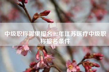中级职称哪里报名,22年江苏医疗中级职称报名条件