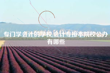 专门学会计的学校,会计专接本院校公办有哪些