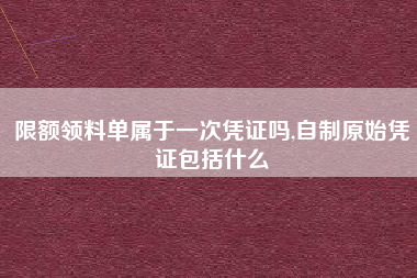 限额领料单属于一次凭证吗,自制原始凭证包括什么