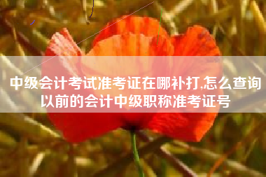 中级会计考试准考证在哪补打,怎么查询以前的会计中级职称准考证号