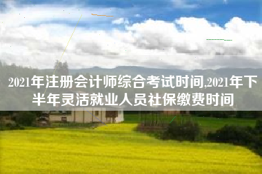 2021年注册会计师综合考试时间,2021年下半年灵活就业人员社保缴费时间