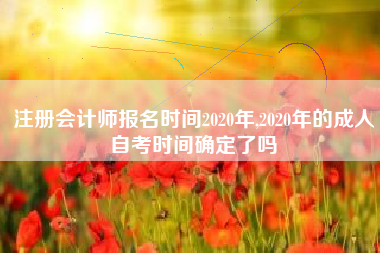 注册会计师报名时间2020年,2020年的成人自考时间确定了吗