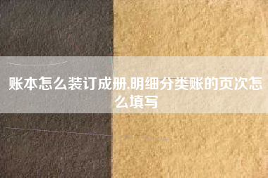 账本怎么装订成册,明细分类账的页次怎么填写