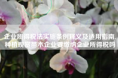 企业所得税法实施条例释义及适用指南,种植观赏苗木企业要缴纳企业所得税吗