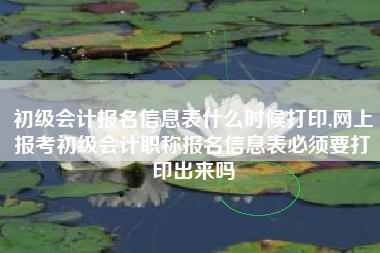初级会计报名信息表什么时候打印,网上报考初级会计职称报名信息表必须要打印出来吗