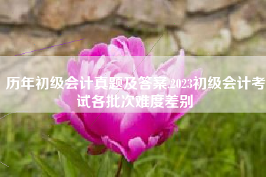 历年初级会计真题及答案,2023初级会计考试各批次难度差别