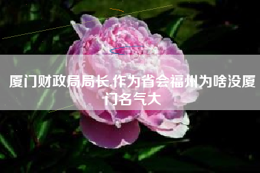 厦门财政局局长,作为省会福州为啥没厦门名气大