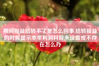期间损益结转不了是怎么回事,结转损益的时候提示本年利润科目未设置或不存在怎么办