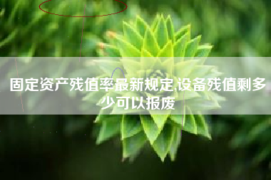 固定资产残值率最新规定,设备残值剩多少可以报废