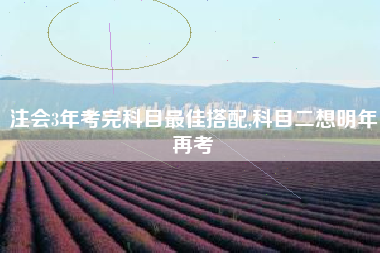 注会3年考完科目最佳搭配,科目二想明年再考