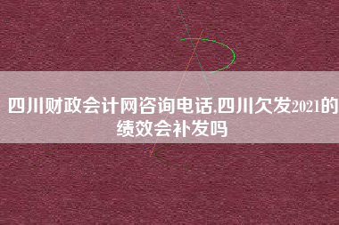 四川财政会计网咨询电话,四川欠发2021的绩效会补发吗