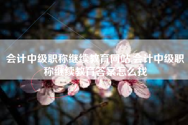 会计中级职称继续教育网站,会计中级职称继续教育答案怎么找