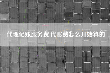 代理记账服务费,代账费怎么开始算的