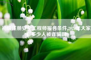 初级注册安全工程师报名条件,2020年大家有多少人被诈骗啊