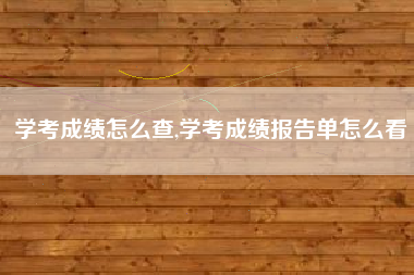 学考成绩怎么查,学考成绩报告单怎么看