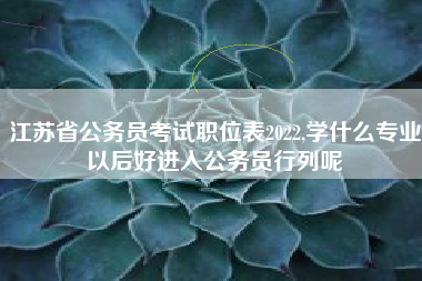 江苏省公务员考试职位表2022,学什么专业以后好进入公务员行列呢