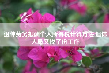 退休劳务报酬个人所得税计算方法,退休人员又找了份工作