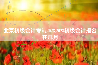 北京初级会计考试2023,2023初级会计报名在几月