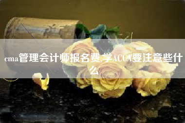 cma管理会计师报名费,学ACCA要注意些什么