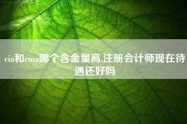 cia和cma哪个含金量高,注册会计师现在待遇还好吗