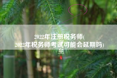 2022年注册税务师(
2022年税务师考试可能会延期吗)
