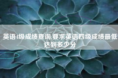 英语4级成绩查询,要求英语四级成绩最低达到多少分