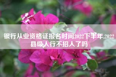 银行从业资格证报名时间2022下半年,2022县级人行不招人了吗