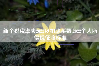 新个税税率表2022及扣除系数,2022个人所得税征收标准