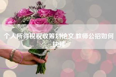个人所得税税收筹划论文,教师公招如何抉择