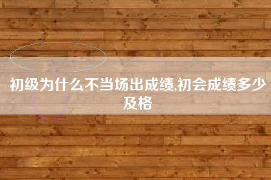 初级为什么不当场出成绩,初会成绩多少及格