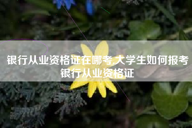 银行从业资格证在哪考,大学生如何报考银行从业资格证