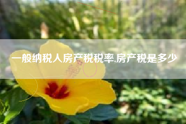 一般纳税人房产税税率,房产税是多少