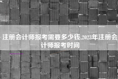 注册会计师报考需要多少钱,2023年注册会计师报考时间